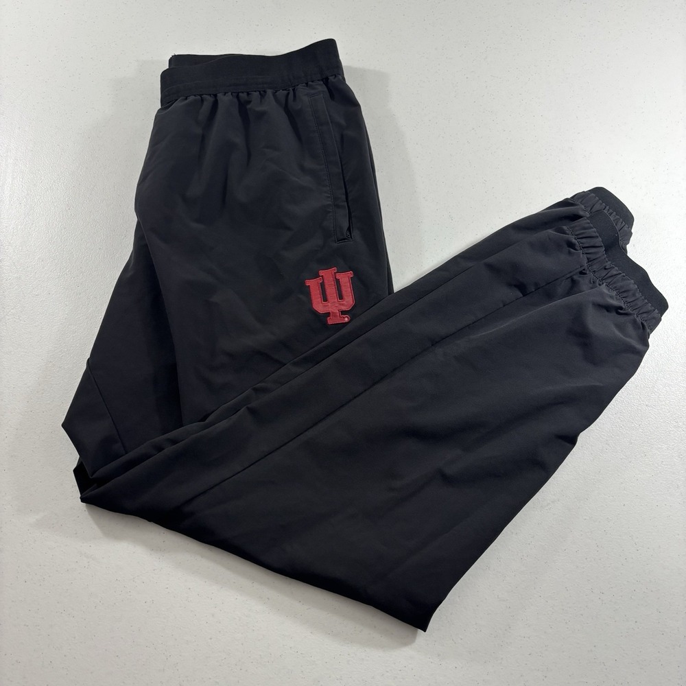 Indiana Hoosiers Adidas Team Athletic Pants Black Red Adult XLT Tall Jogger EUC! - Picture 1 of 13